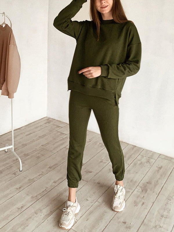 Casual Round Neck Wild Two-piece Suit