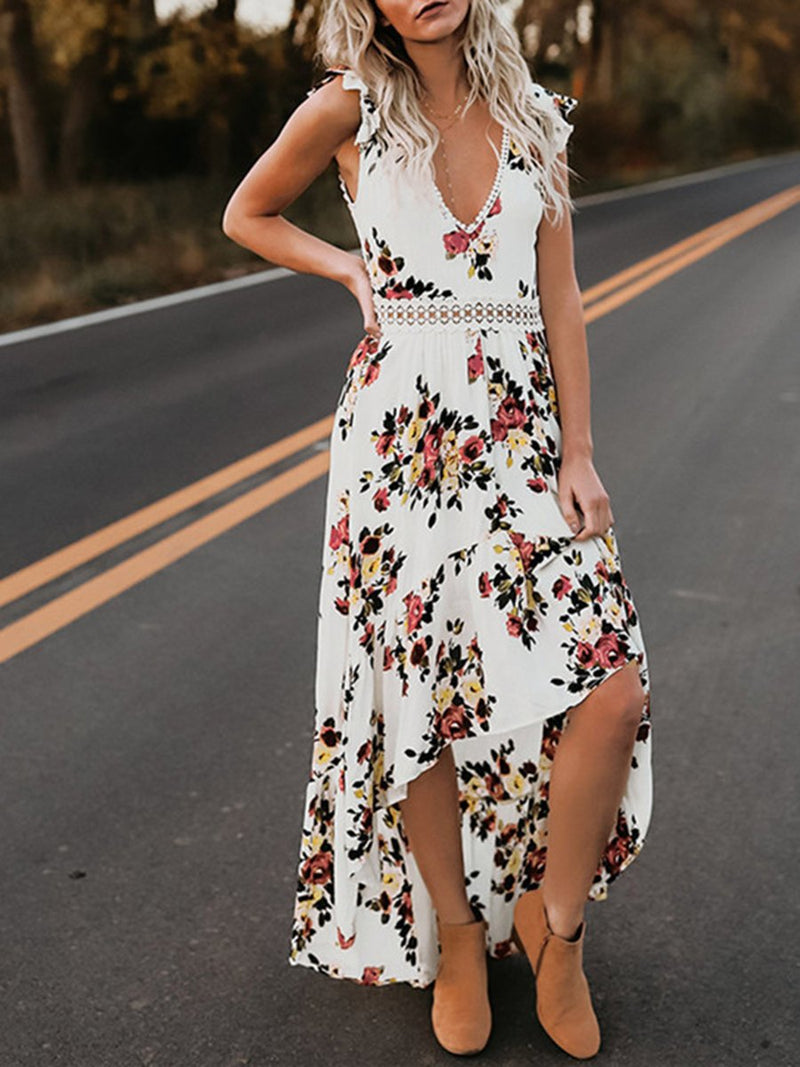 Cutout Open Back Print Dress