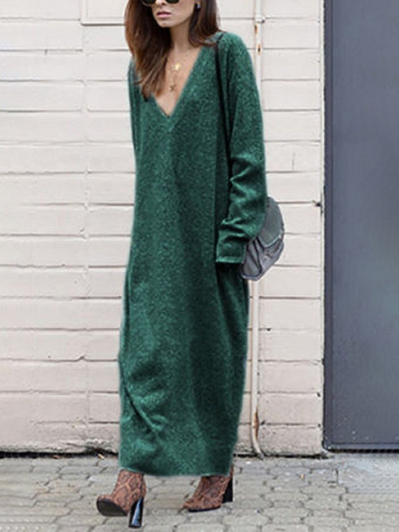 Extra Long Loose Pocket Dress