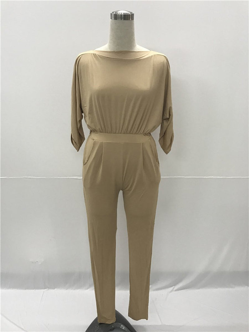 Loose And Sexy  Half Sleeve Jumpsuit