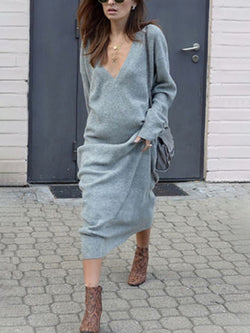 Extra Long Loose Pocket Dress