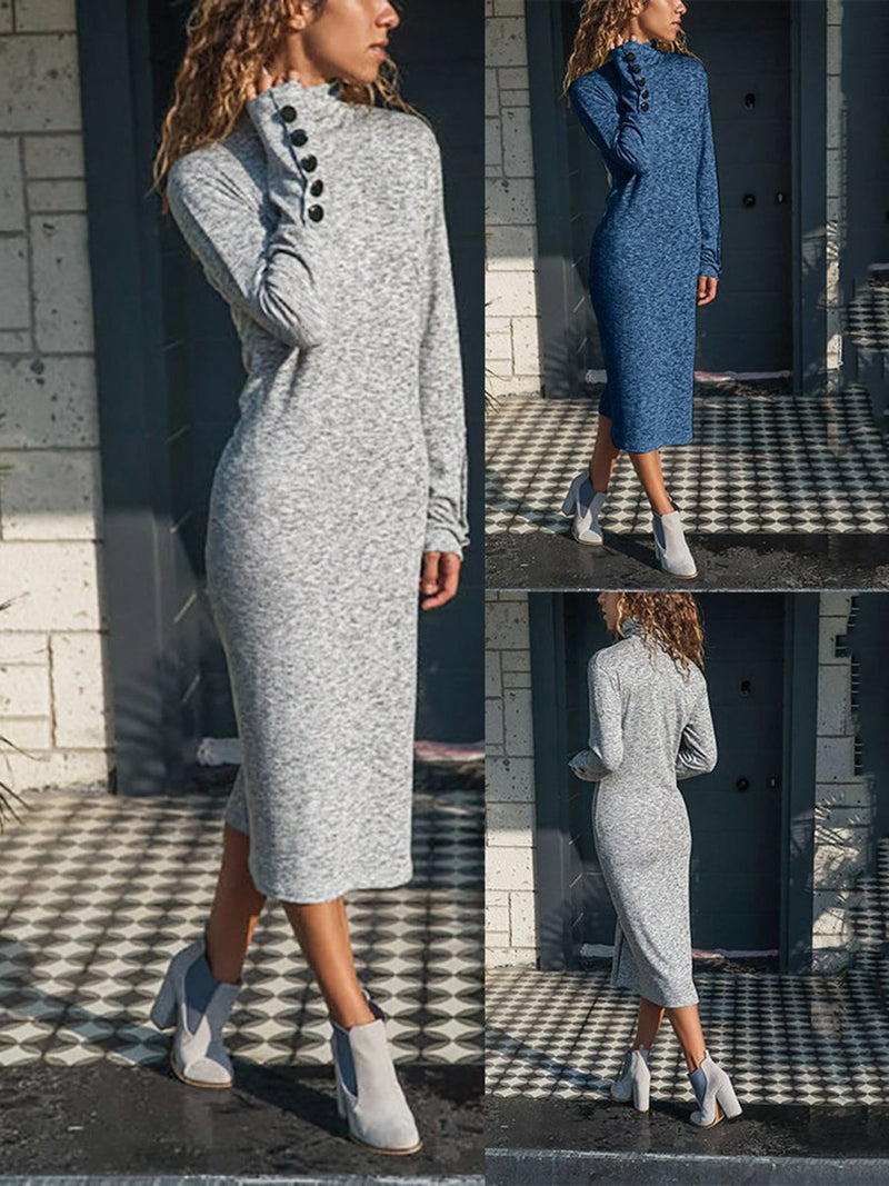 Knit Dress with Long Sleeves