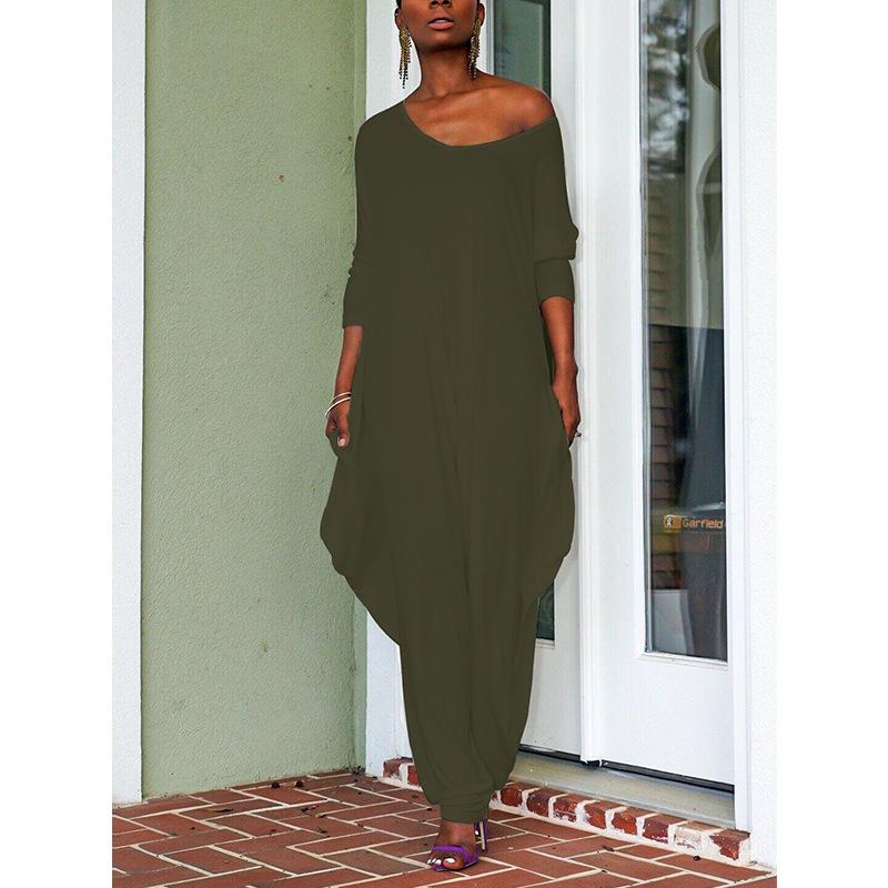 Casual Loose Solid Color Jumpsuit