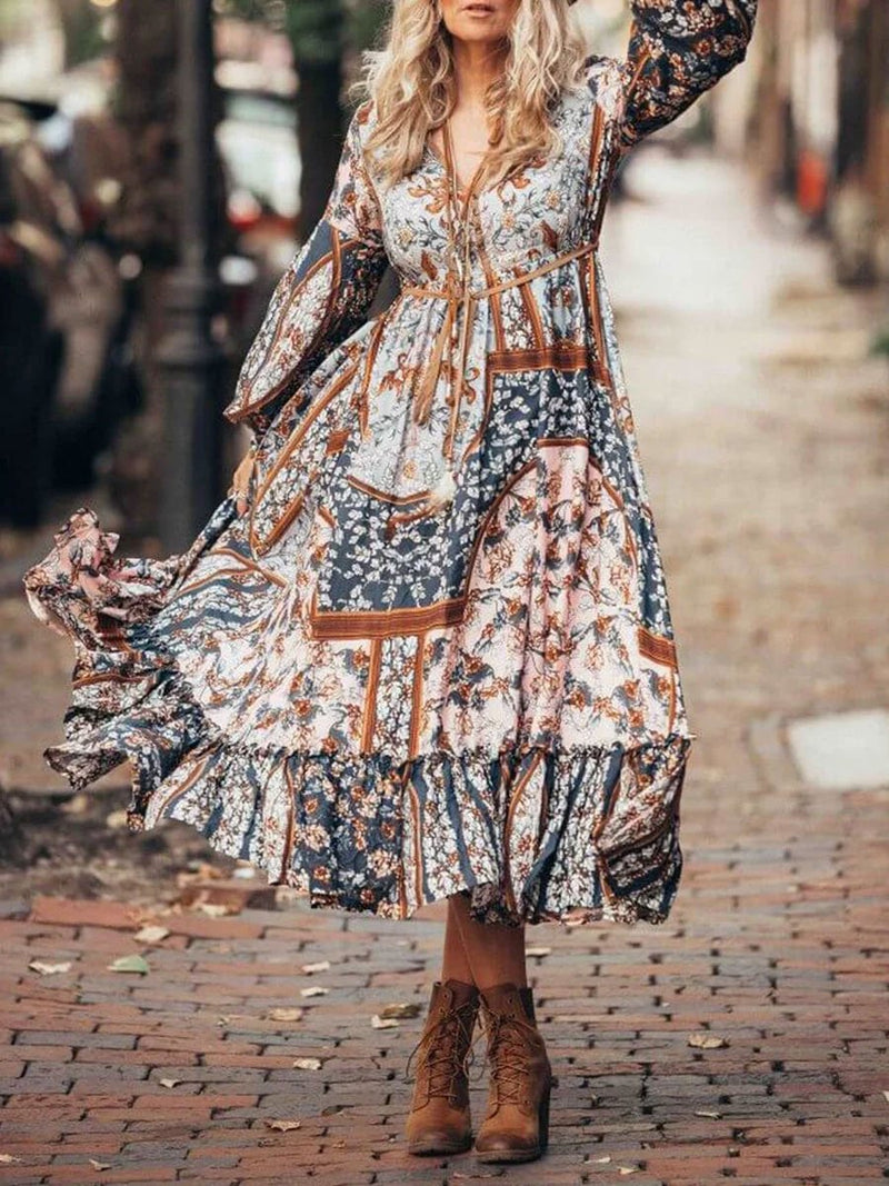 Elegant Printed Bohemian Dress