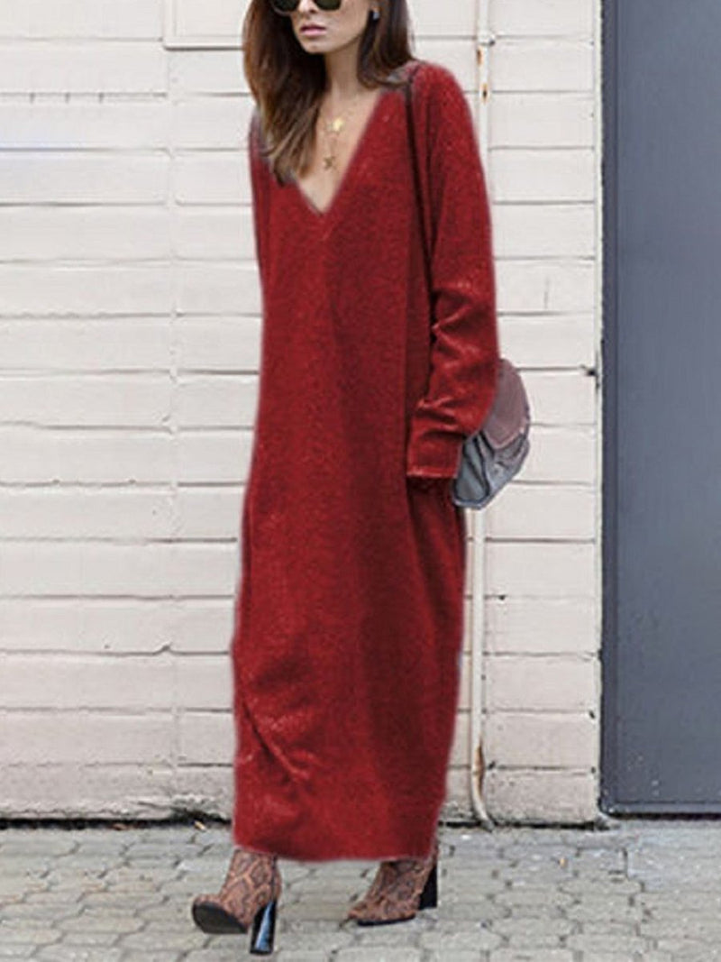 Extra Long Loose Pocket Dress