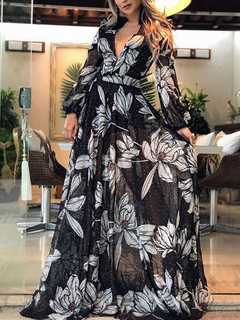 Fashion Casual Print Maxi Dresses