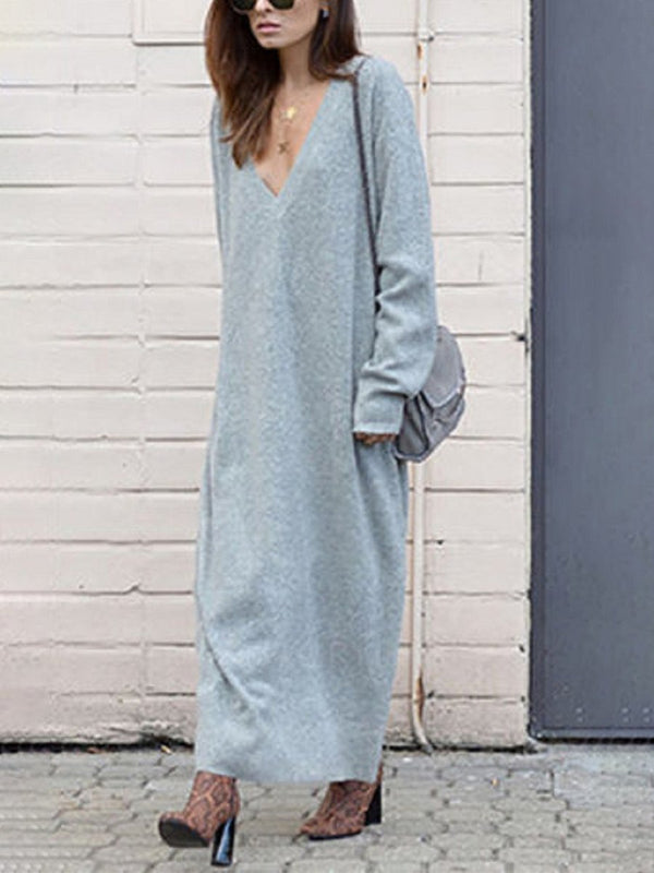 Extra Long Loose Pocket Dress