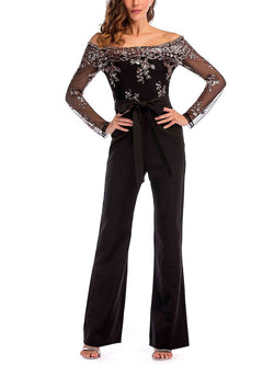 Sequined Splicing Jumpsuit