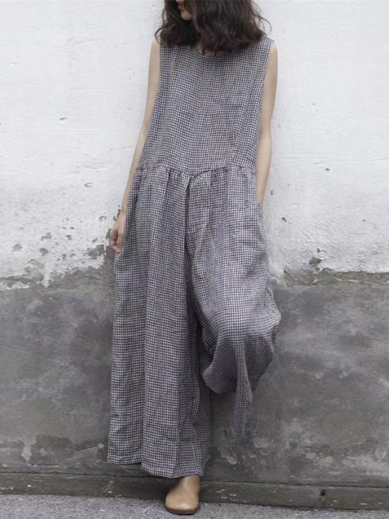 Wrap Chest Solid Casual Loose Wide Leg Jumpsuit