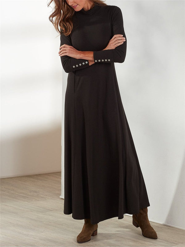 Casual Elegant High Neck Long Sleeve Knitwear Dress