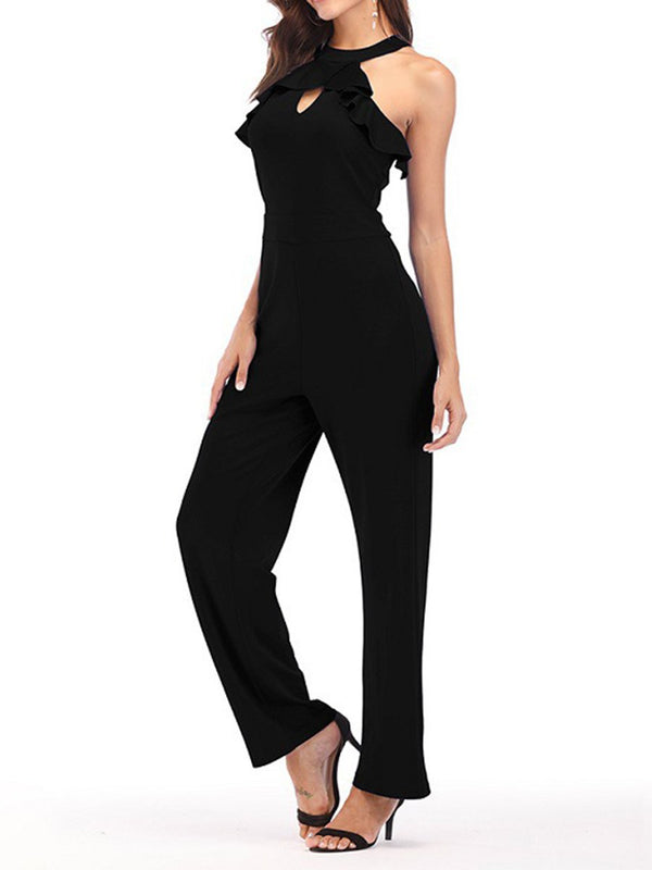 Ruffled Backless Jumpsuit