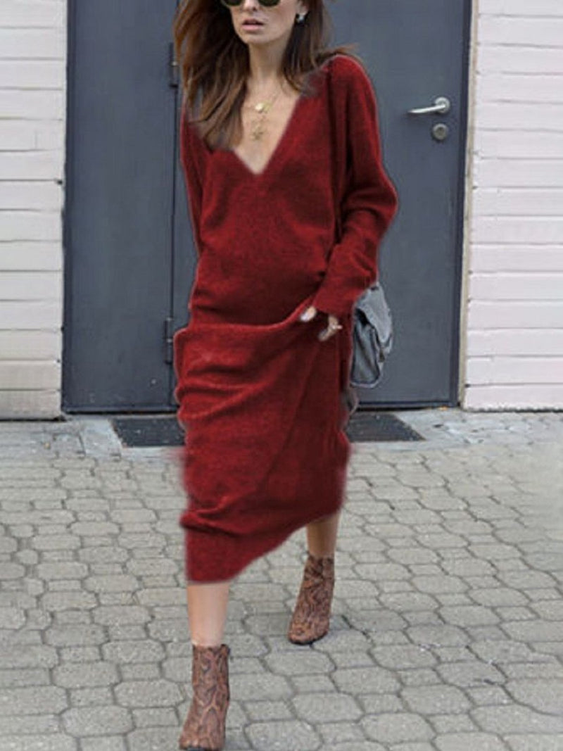 Extra Long Loose Pocket Dress