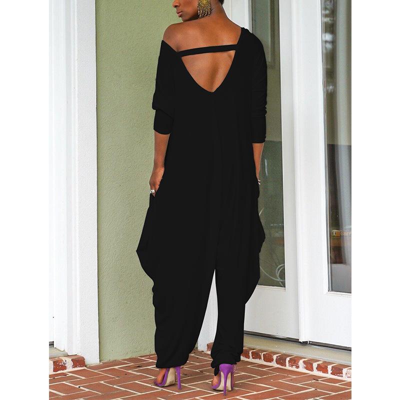 Casual Loose Solid Color Jumpsuit