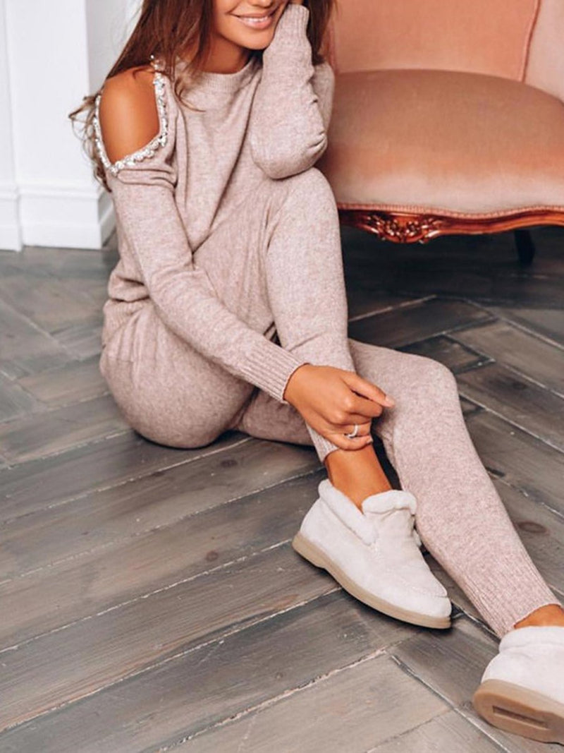 Casual Knitted Sweater and Pants Set