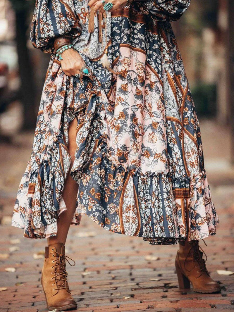 Elegant Printed Bohemian Dress