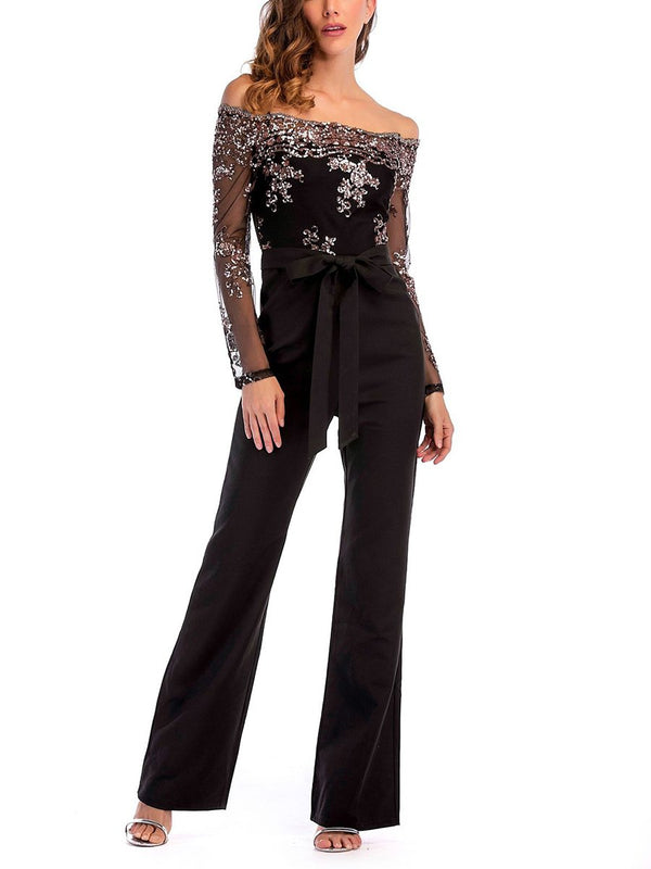 Sequined Splicing Jumpsuit