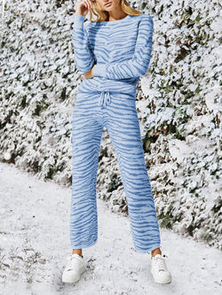 Loose Casual Top Pants Knitted Suit