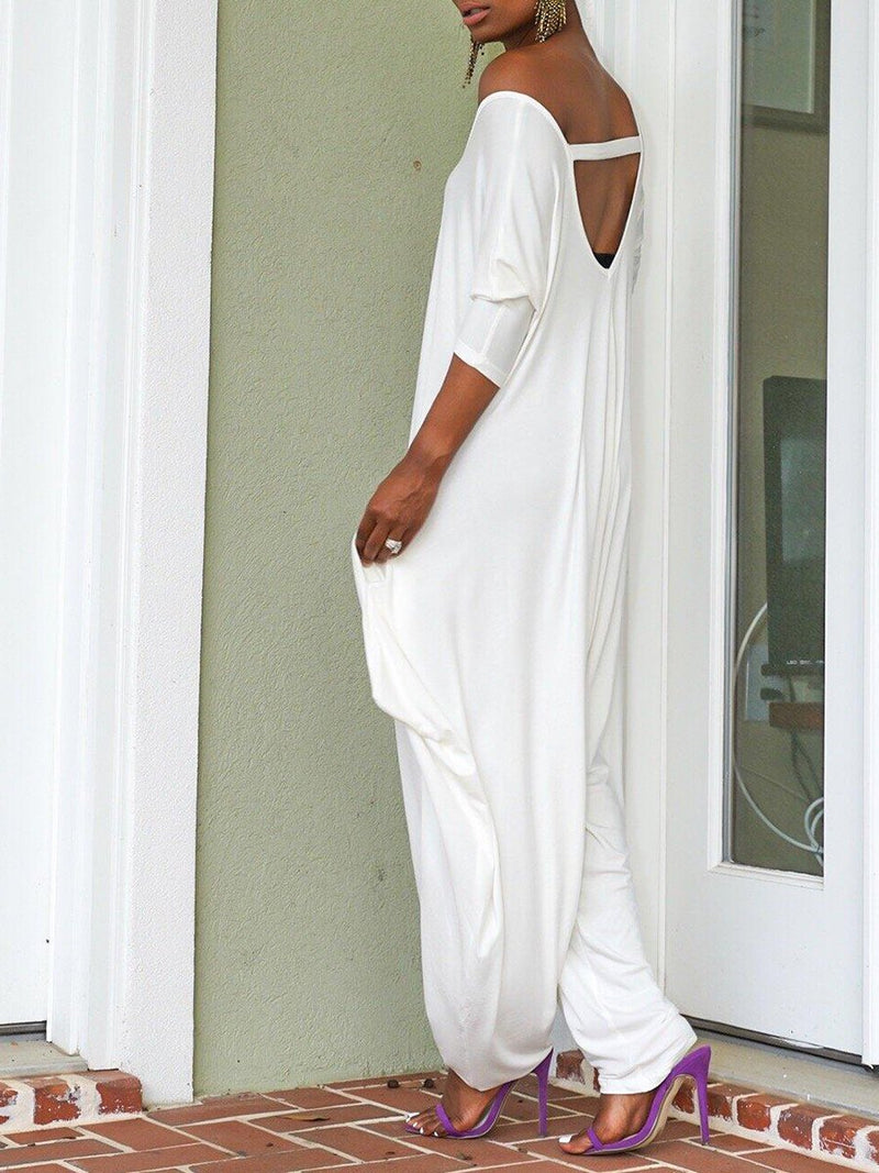 Casual Loose Solid Color Jumpsuit