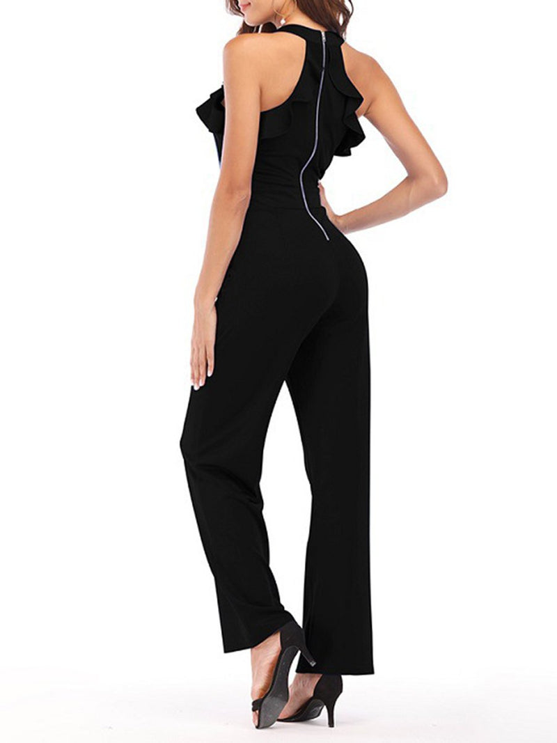 Ruffled Backless Jumpsuit