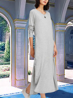 Casual Hem Slit Maxi Dresses