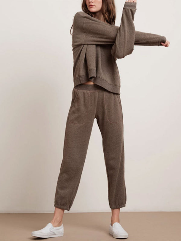 Casual Loose Pullover Top Pants Set