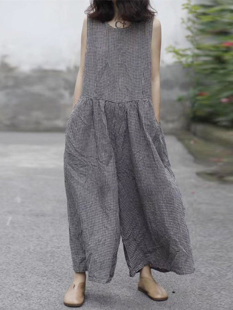 Wrap Chest Solid Casual Loose Wide Leg Jumpsuit