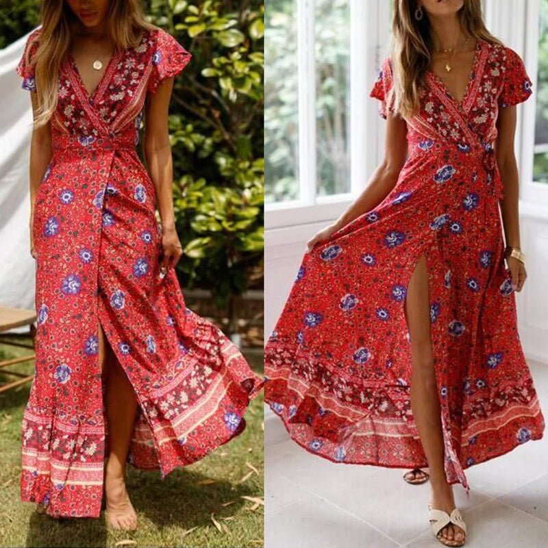 Bohemian Print Maxi Dress