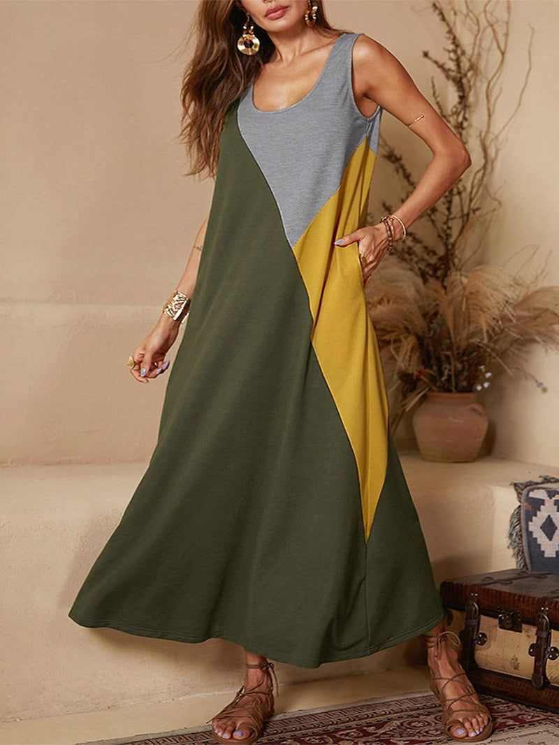 Solid Color Tank Top Sleeveless Dress