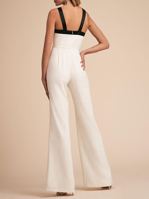 Solid Color Sexy Sleeveless Halter Jumpsuit