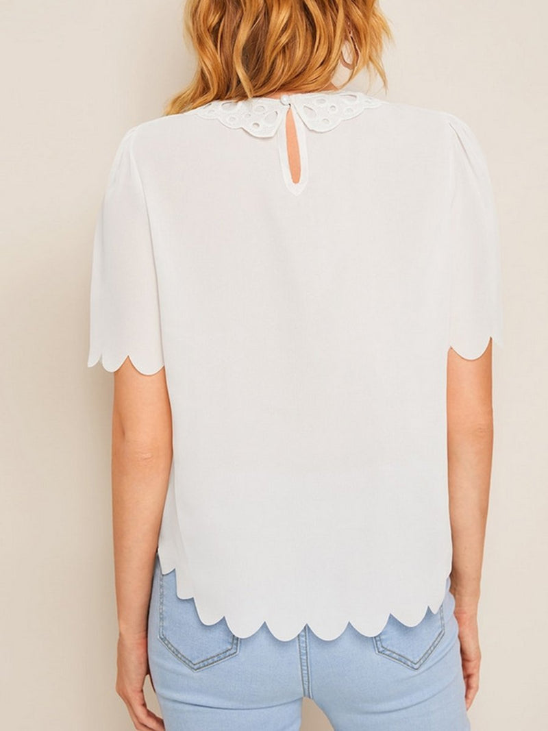 Lace Wavy Lace Ladies Chiffon Blouse